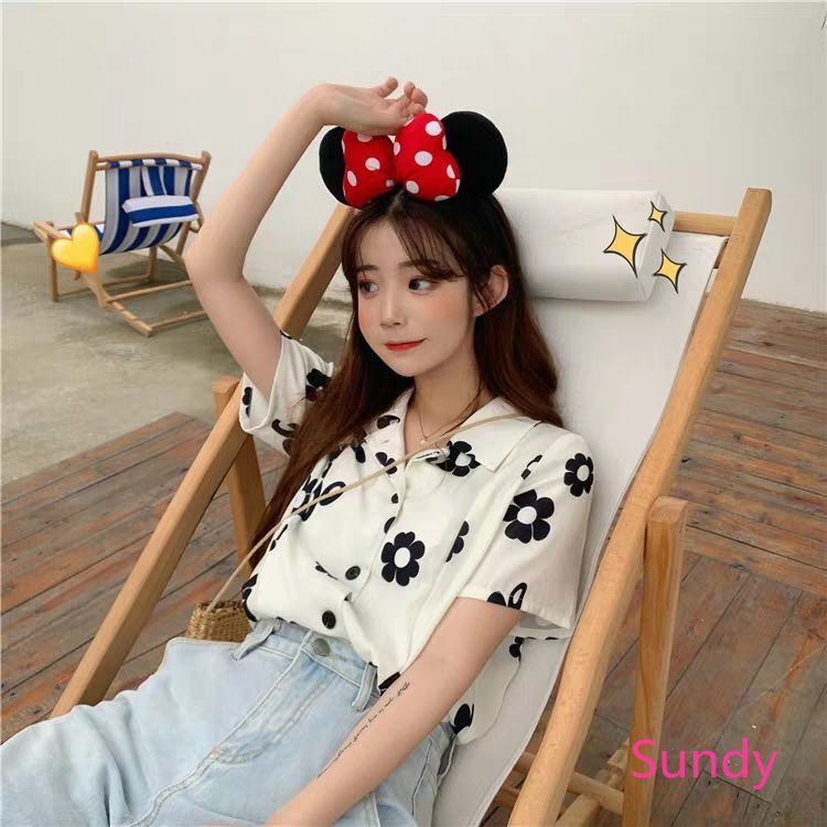 Áo Thun Nữ Tay Ngắn Dáng Rộng Phong Cách Retro