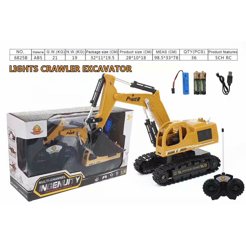 XE CẦN CẨU ,MÁY XÚC ĐIỀU KHIỂN 4 CHIỀU TỪ XA ,CHẠY PIN SẠC, BÁNH XÍCH ( CAO CẤP ) 6825B