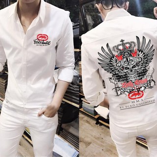 (Hình Thật) Áo sơ mi nam tay dài ECKO SKULL cao cấp | hàng form chuẩn SM278 - Hương Nemo Style