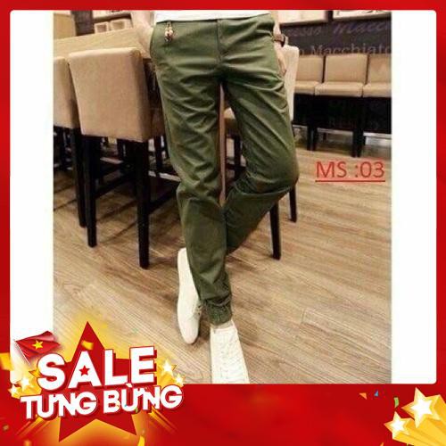 Quần Jogger kaki dây kéo chân nam nữ đều mặc được -Hàng nhập khẩu