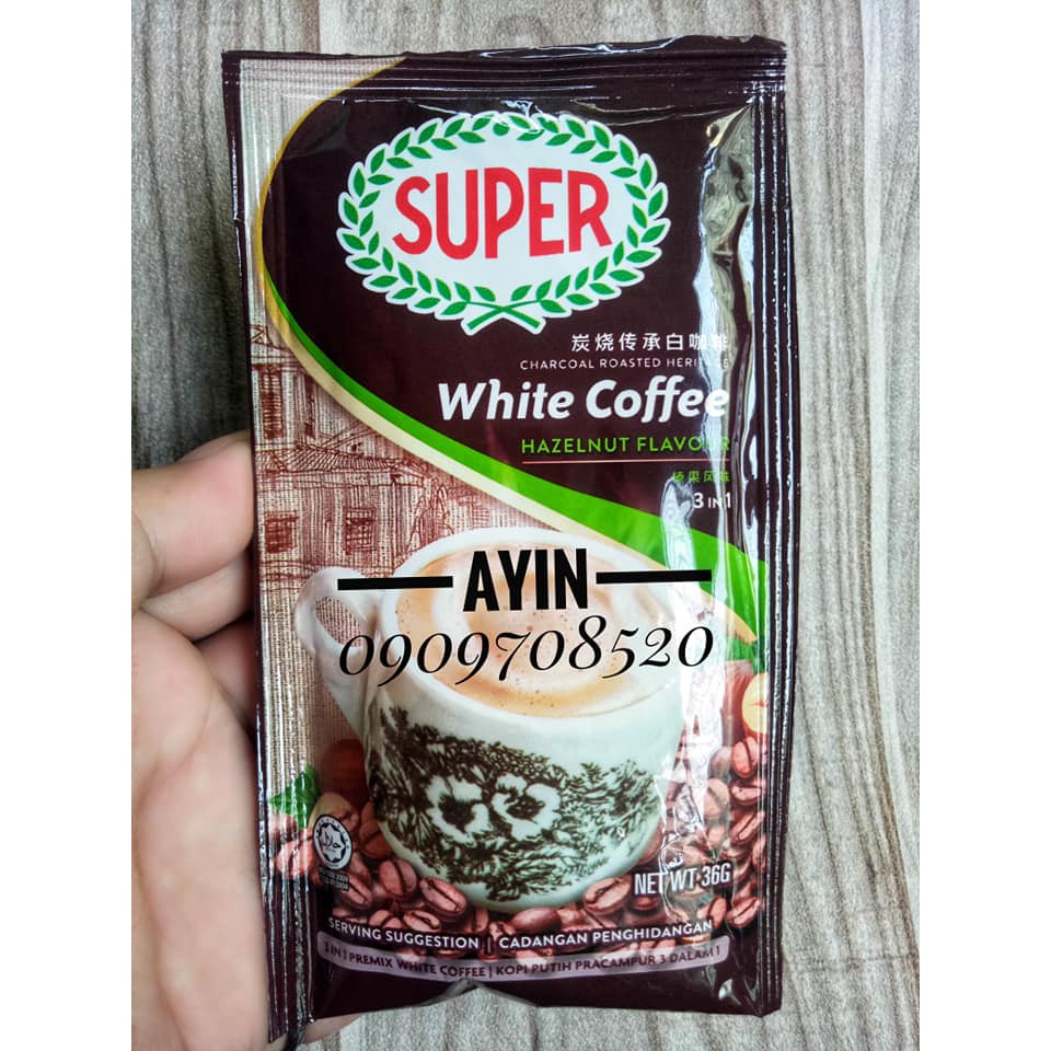 ( Bao Bì Mới ) Cà Phê Trắng Super Vị Hạt Dẻ - Super White Coffee Hazelnut Malaysia