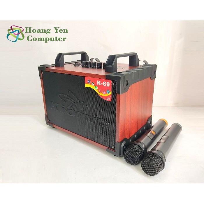 [2 MICRO] Loa Karaoke Bluetooth Kiomic K69 Kích Thước Nhỏ Gọn, Âm Thanh Cực To - BH 6 Tháng
