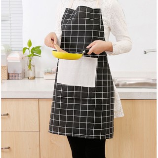 Tạp dề vải lanh caro
