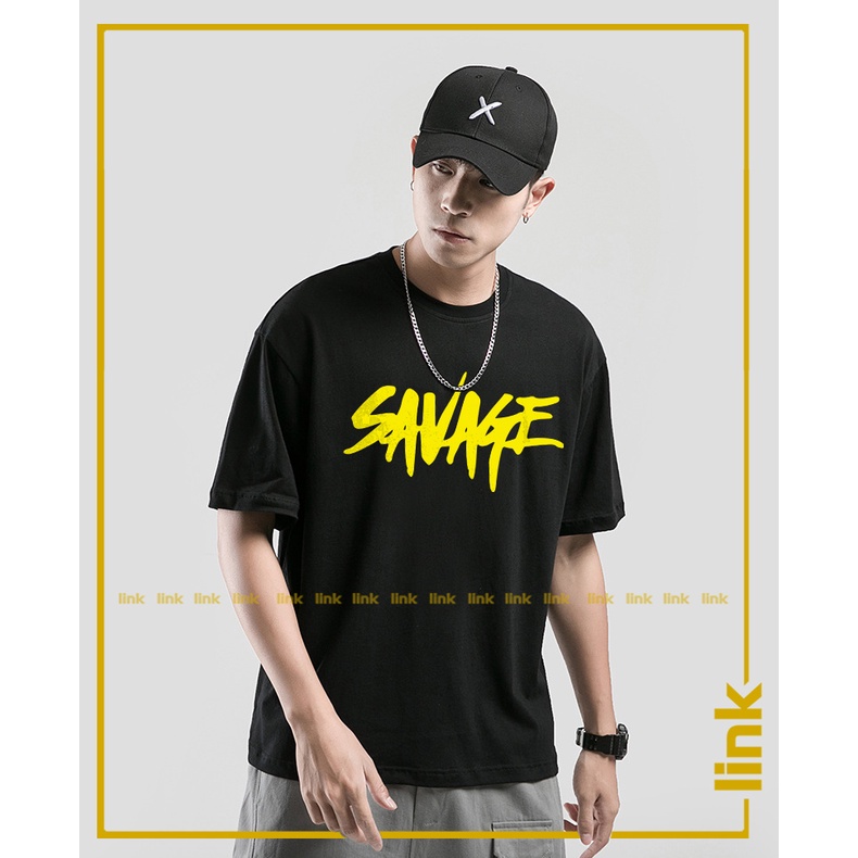 Áo tay lỡ Savage ngầu trước ngực dáng rộng unisex