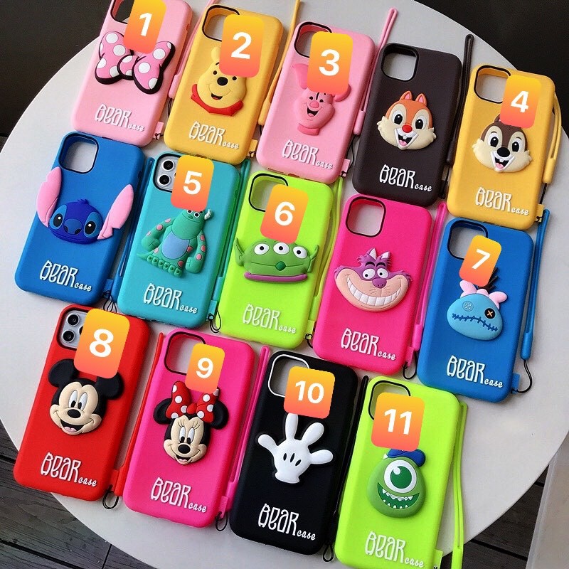 SIÊU CUTE Ốp dẻo cao su siêu cute hình nổi chống bẩn iphone 6 / 6s / 7 / 8 / PLUS / X / XS / 11 / PRO / MAX