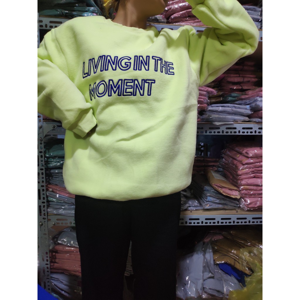 Áo Nỉ Sweater Unisex, Ulzzang Nam, Nữ hottrend 3 màu Trắng, Xanh, Tím -Thêu chữ, Logo hot hit. Có bigsize tới 90kg