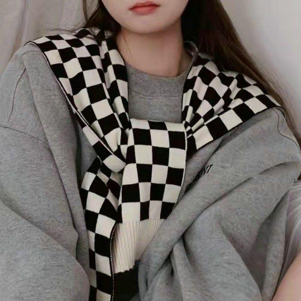 Cổ Áo Giả Vải Cashmere Họa Tiết Kẻ Sọc Thời Trang Cho Nữ