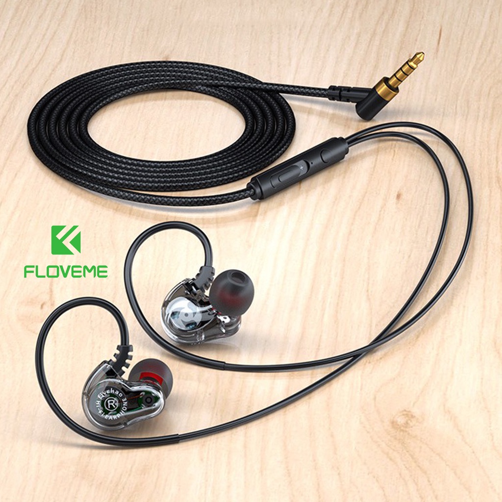 Tai nghe tinh thể FLOVEME 610A - Công nghệ loa kép - Âm thanh sống động - Mic đàm thoại rõ ràng - khử tiếng ồn