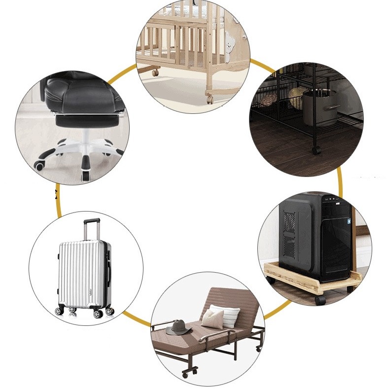 20 Bánh xe nhựa chuyên lắp kệ tủ, quạt hơi nước, ghế xoay chạy êm, bền chắc, nhiều mẫu mã