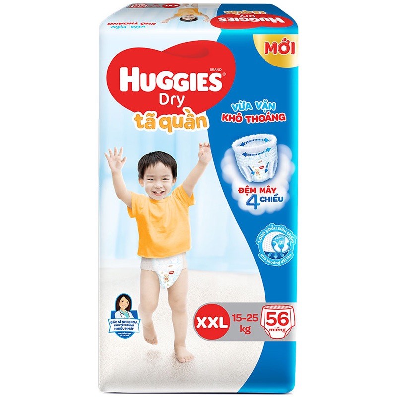 [Mẫu đệm mây 4 chiều] Tã quần Huggies Super Jumbo M74/ L68 / XL62/ XXL56