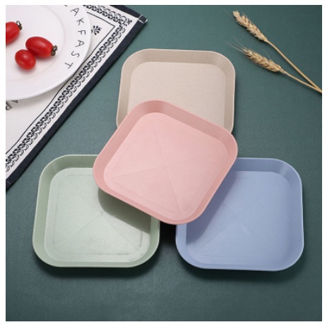 Dĩa lúa mạch an toàn màu pastel vuông