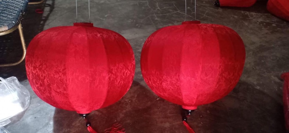 Đèn lồng hội an chất liệu vải dáng tròn treo tết đa dạng màu nha  vietnames lanterns