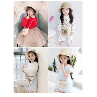 Mũ cho bé gái, mũ cho bé từ 3 tuổi - 6 tuổi có kèm túi đeo cho bé