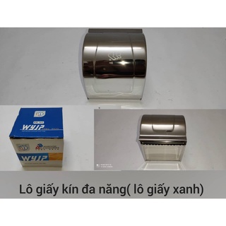 Hộp đựng giấy vệ sinh treo tường đa năng kín hộp xanh