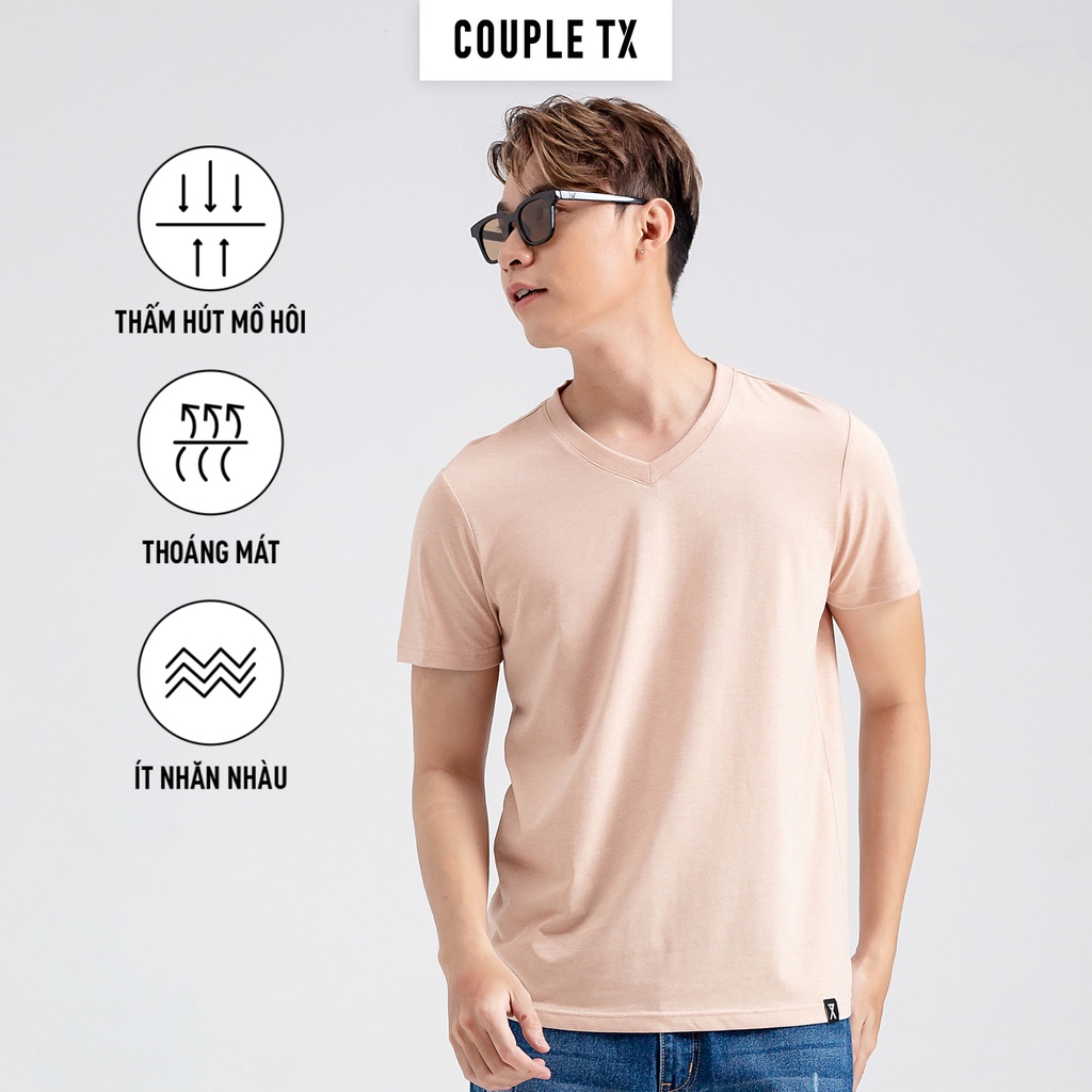 Áo Thun Cổ Tim Basic Nam Couple TX