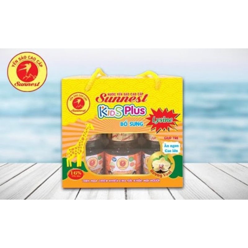 Hộp Yến Sào cao cấp cho trẻ em SUNNEST KIDS 16% tổ yến, 70ml x 6 lọ