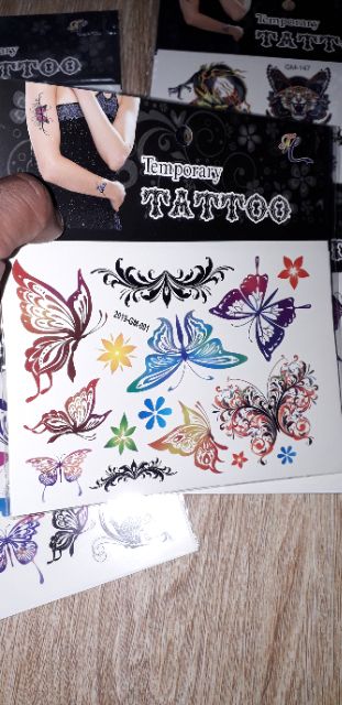 Hình dán xăm nước Tattoo động vật nhiều màu