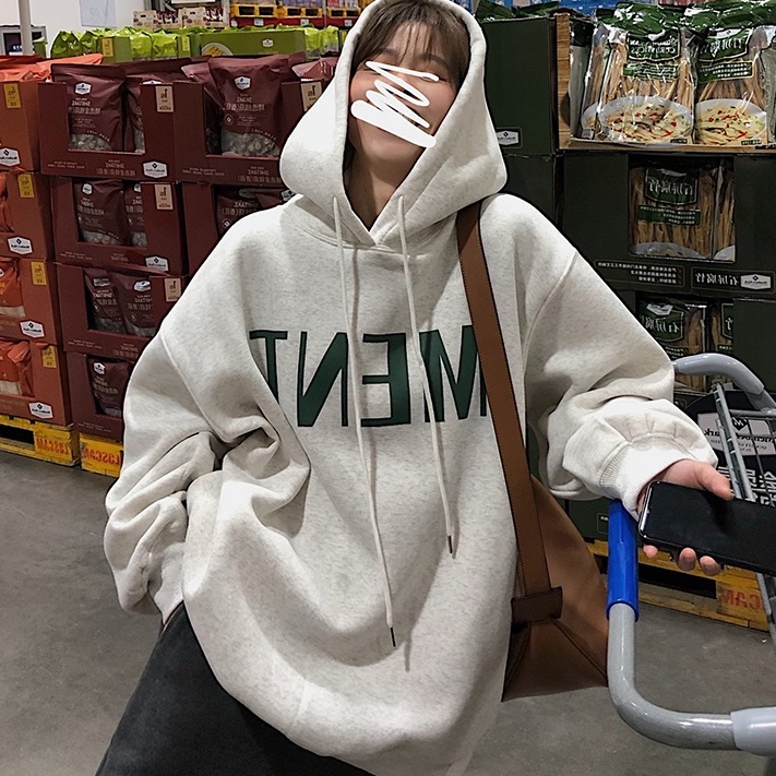 ÁO hoodie nữ SWEATER FORM RỘNG có mũ nỉ bông , áo KHOÁC nữ ulzzang unisex hàn quốc RETRO mặc nhà mùa đông