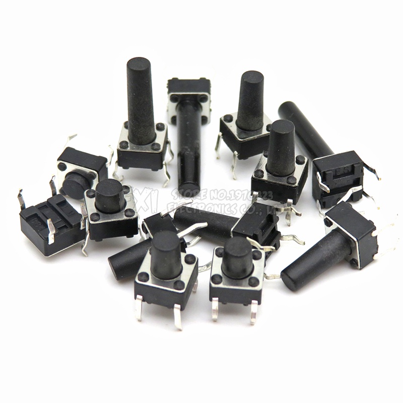 Set 50 Công Tắc Nút Nhấn micro 4pin 6 * 6 6x6x4.3 / 5 / 6 / 7 / 8 / 9 / 10 / 11 / 12 / 13 / 14 / 15 mm 4.3mm 5mm 6mm 7mm 8mm 10 / 11Pro