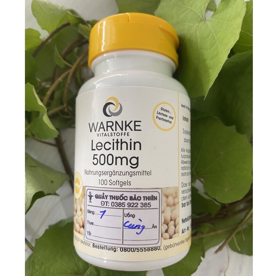 Mầm đậu nành Đức Warnke Vitalstoffe Lecithin 500mg tăng kích thước vòng 1, hỗ trợ làm đẹp da