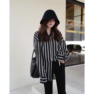 Áo So Mi Dáng Rộng Sọc Dọc