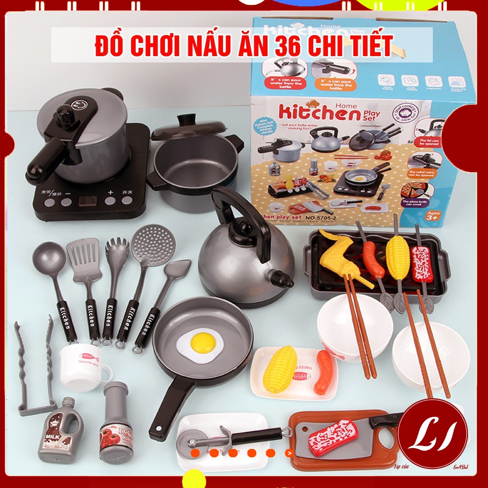 Bộ Đồ chơi NẤU ĂN 36 MÓN loại TO cho bé thỏa sức vui chơi -QATE0179