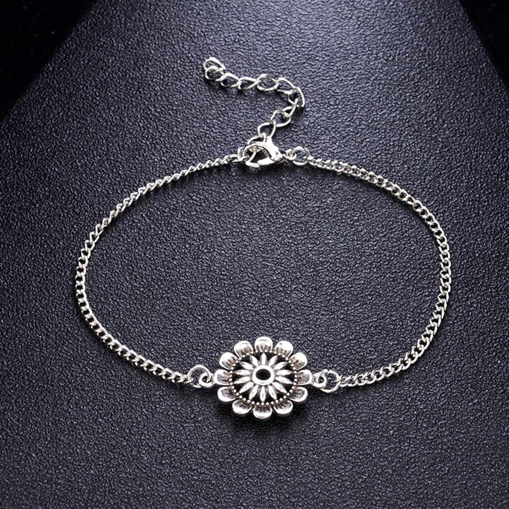 Bộ lắc chân màu bạc dạng gợn sóng thời trang | BigBuy360 - bigbuy360.vn