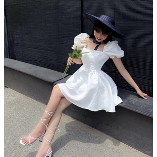 Đầm Xoè Tay Phồng Công Chúa Màu Trắng Aurore - Amélie