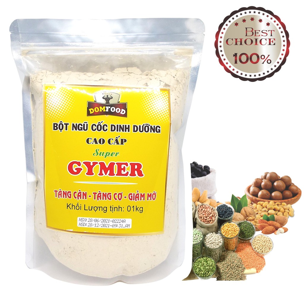 [Mã ICBBACK1219 hoàn 20K xu đơn 0Đ] Bột ngũ cốc tăng cân tăng cơ túi 1 kg