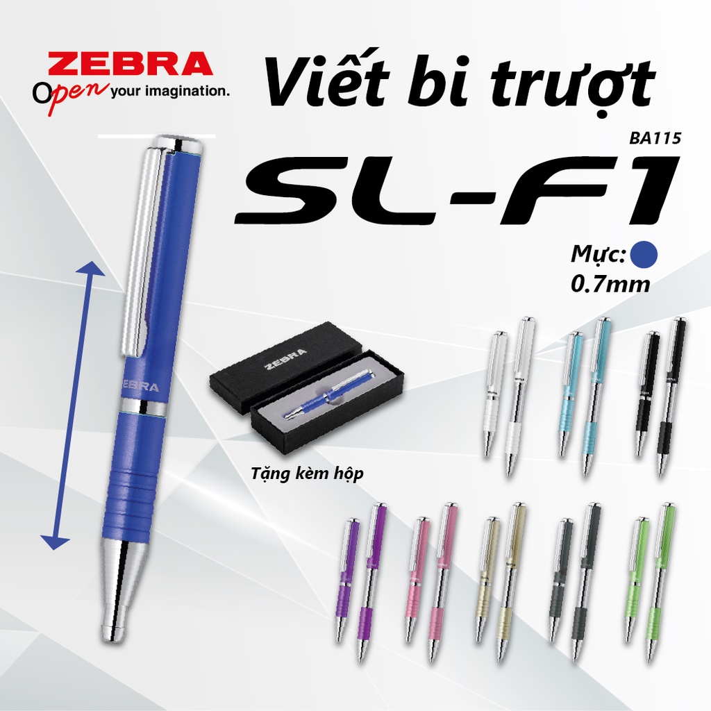 Bút bi trượt Zebra SL-F1  0.7mm  - Quà tặng 20/11