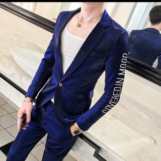 Bộ vest nam vải phi bóng