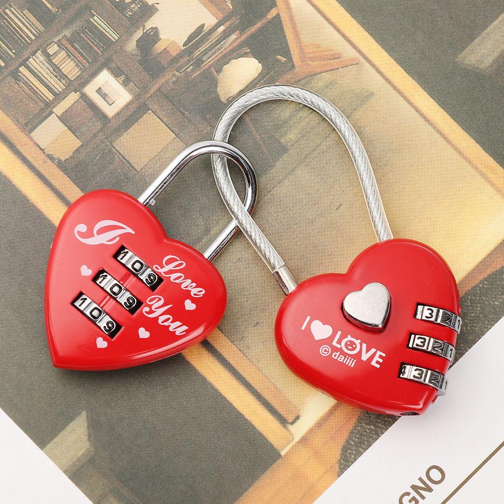 1 Ổ Khóa Hành Lý Du Lịch 3 Số Hình Trái Tim DAPHS