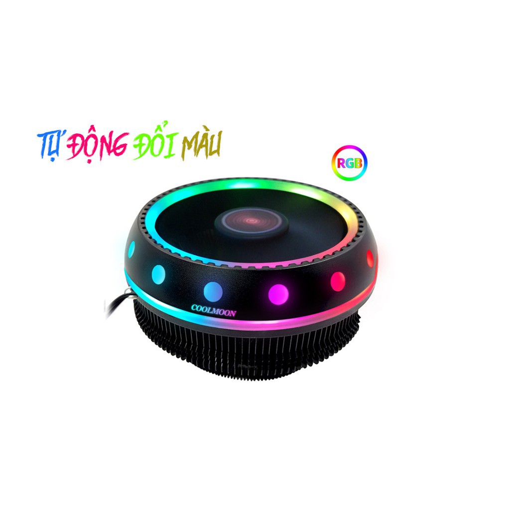 Quạt Tản Nhiệt, Fan CPU Coolmoon UFO X Led RGB - Tự Động Đổi Màu Và Hiệu Ứng RGB LED ĐỘNG