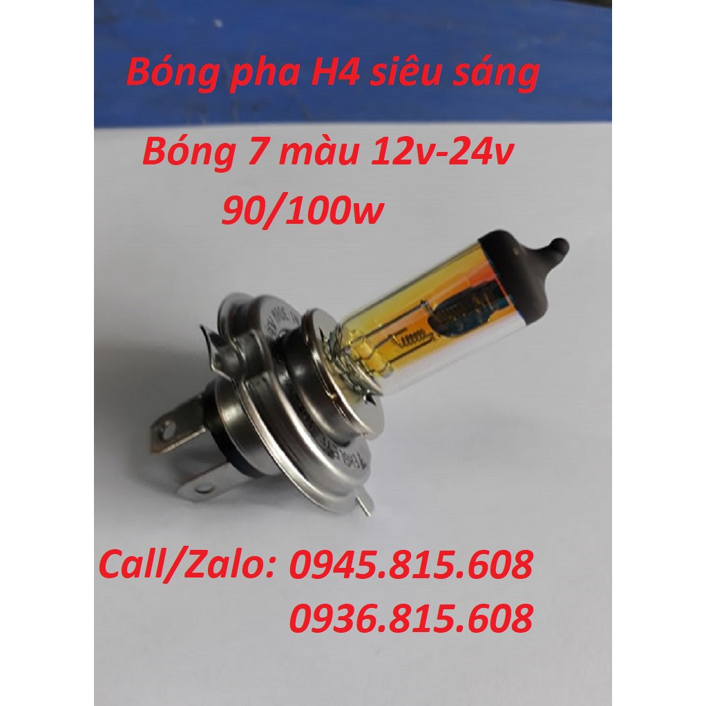 Bóng đèn pha ô tô H4 100W. Bóng pha 3 chân H4 12v-24v Siêu sáng [2 CHIẾC]