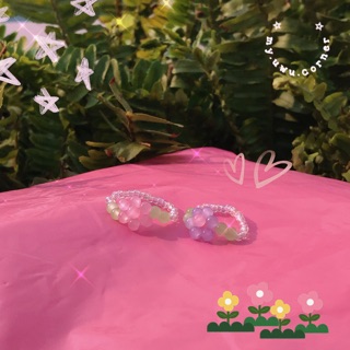 Nhẫn hạt cườm hoa cúc (part 2) - bead rings