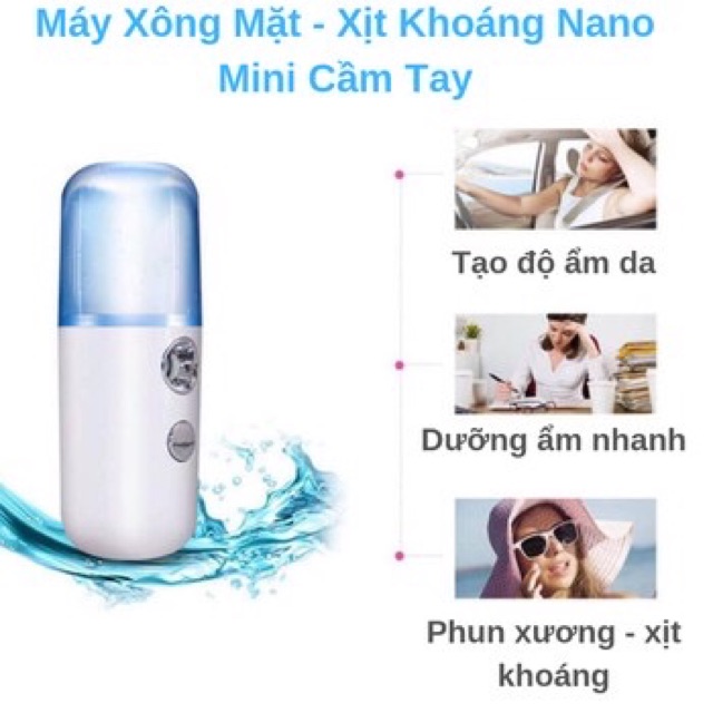 Máy Xông Mặt Xịt Khoáng Phun Sương Nano Mini Cầm Tay