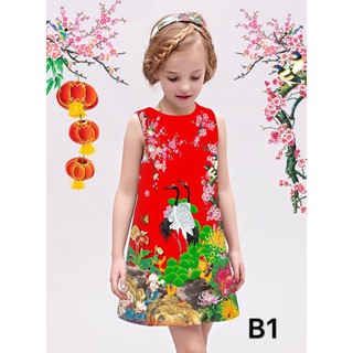 ĐẦM GẤM CAO CẤP CHỮ A CHO BÉ size 2-10 VUI XUÂN NGÀY TẾT.