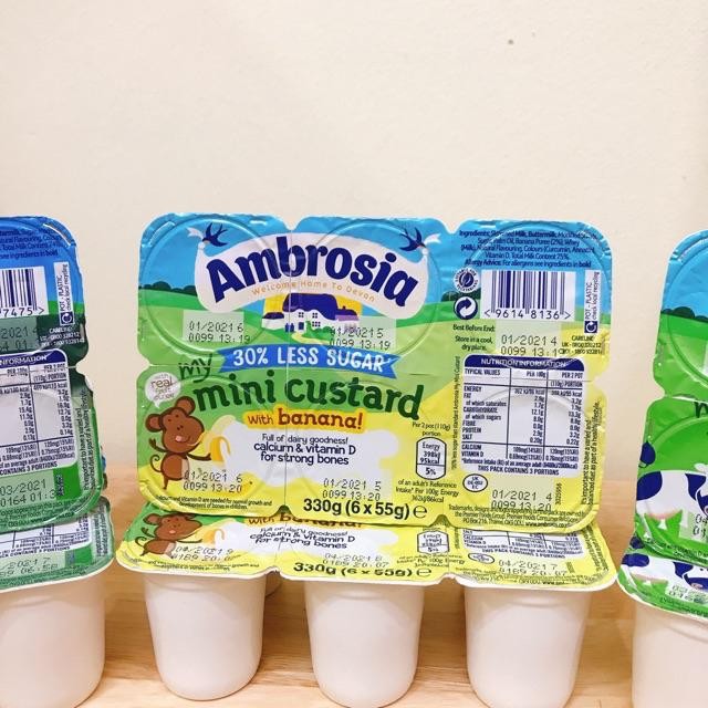 Váng sữa AMBROSIA ít đường cho bé 6 tháng của Anh