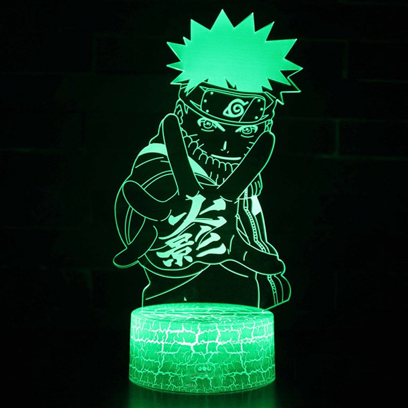 Đèn Led Chiếu 3d Hình Nhân Vật Uzumaki Sasuke Trong Naruto