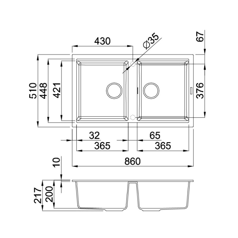 [FREESHIP HCM] Chậu Rửa Chén Malloca Bianco K-45062 - Màu kem - Phủ nano kháng khuẩn