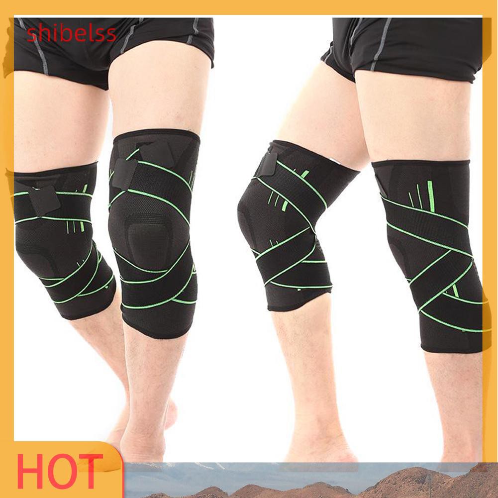 （ʚshibelss）1pc Fitness Running Cycling Bandage Elastic Sports Knee Support Braces Pad