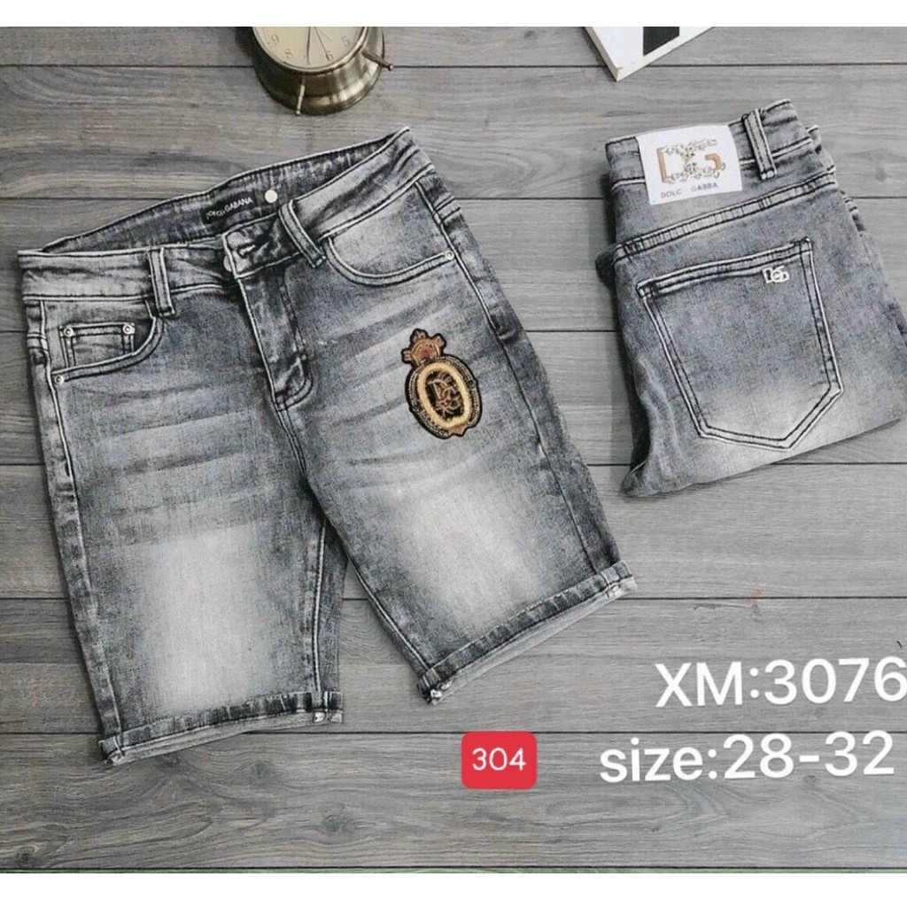 Quần short jean nam màu bạc rách- quần lửng nam chất liệu co giãn PN SHOP 90 ms228