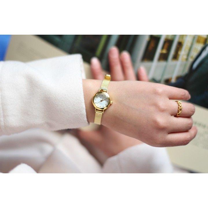 Đồng hồ nữ YUHAO YH01 mặt tròn kính 3D dây thép lụa sành điệu | BigBuy360 - bigbuy360.vn