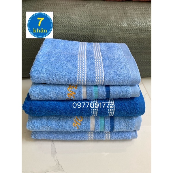 Khăn tắm size vừa và lớn 100% cotton Tông xanh Tươi mát - 50x100/60x120cm