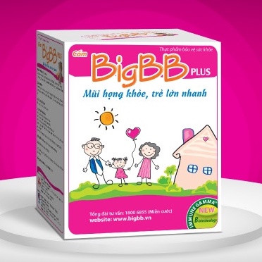 BigBB Plus ( Hồng) - Dùng cho trẻ sổ mũi, chảy nươc mũi, hô đờm ... hạn chế dùng kháng sinh.