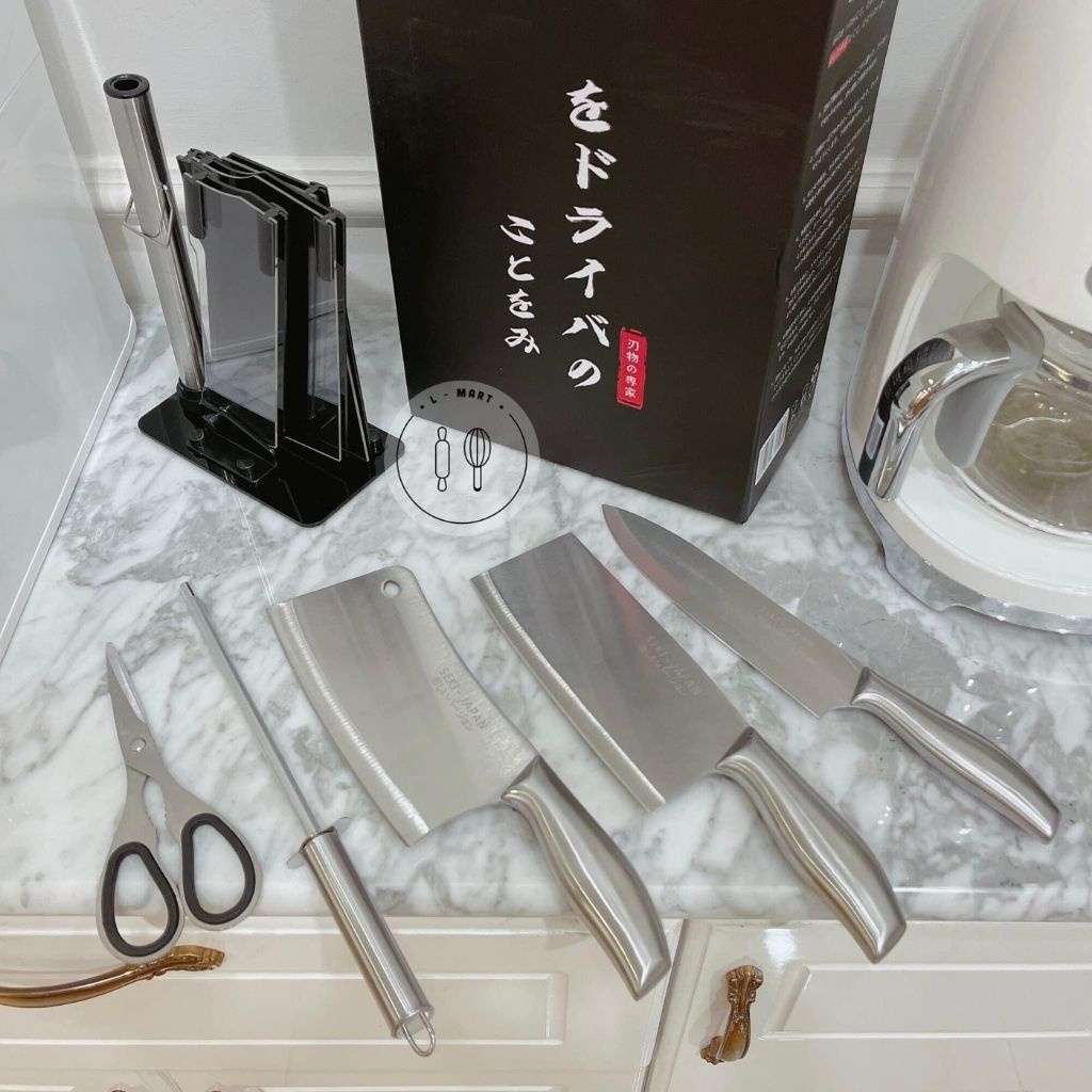Bộ dao nhà bếp Cao Cấp Nhật Bản, bộ dao nhật, kèm khay cài