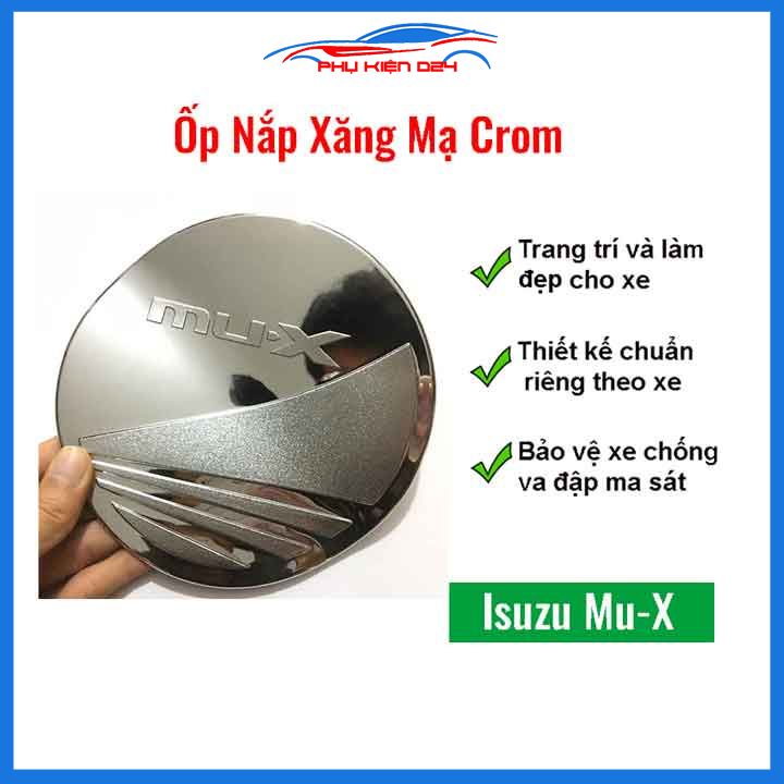 Ốp nắp bình xăng Mux, Mu-X mạ crom bảo vệ chống trầy trang trí ô tô