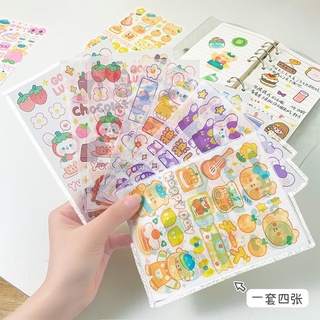 Set 4 tấm sticker họa tiết gấu thỏ đáng yêu