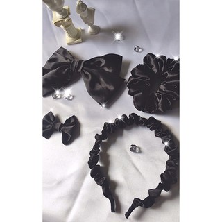 Scrunchies/ Kẹp tóc/ Cài tóc phi bóng đen