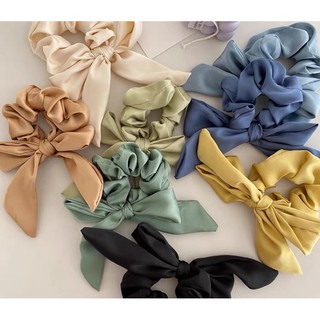 CHUNI Store Hairtie cột tóc srunchies nơ chất vải phi cao cấp